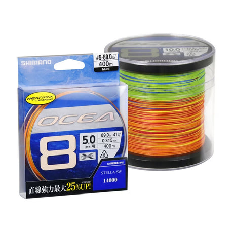 Shimano Ocea 8 Braided Fishing Line Multi Colour [sz:300m Pe1.5 / 30lb]