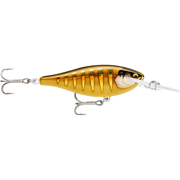 Rapala Shad Rap Elite 95mm 18g Hard Body Lure [cl:gilded Striped Grey Shine]