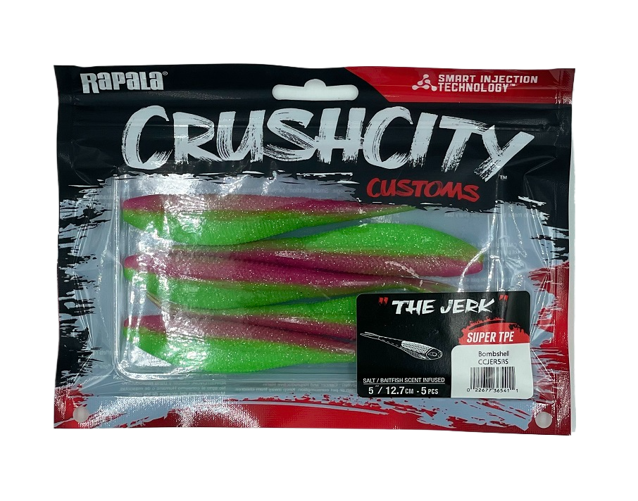 Rapala Crush City 5&quot; The Jerk Soft Plastic Lure [cl:bombshell]