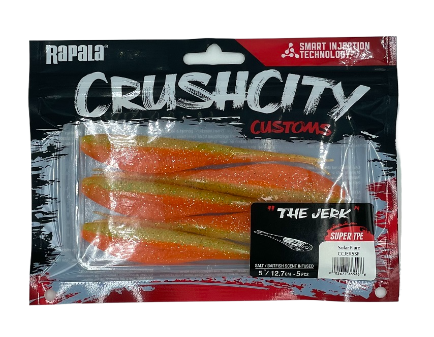 Rapala Crush City 5&quot; The Jerk Soft Plastic Lure [cl:solar Flare]