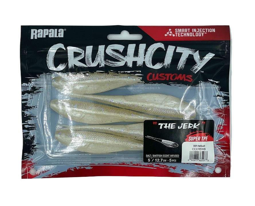 Rapala Crush City 5&quot; The Jerk Soft Plastic Lure [cl:whitebait]