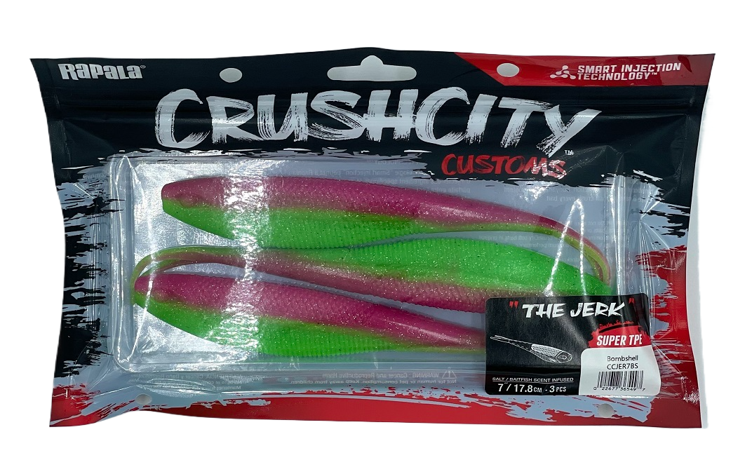 Rapala Crush City 7&quot; The Jerk Soft Plastic Lure [cl:bombshell]