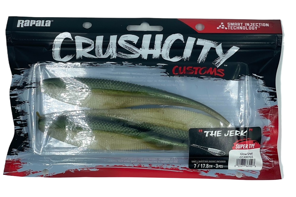 Rapala Crush City 7&quot; The Jerk Soft Plastic Lure [cl:glow Shad]