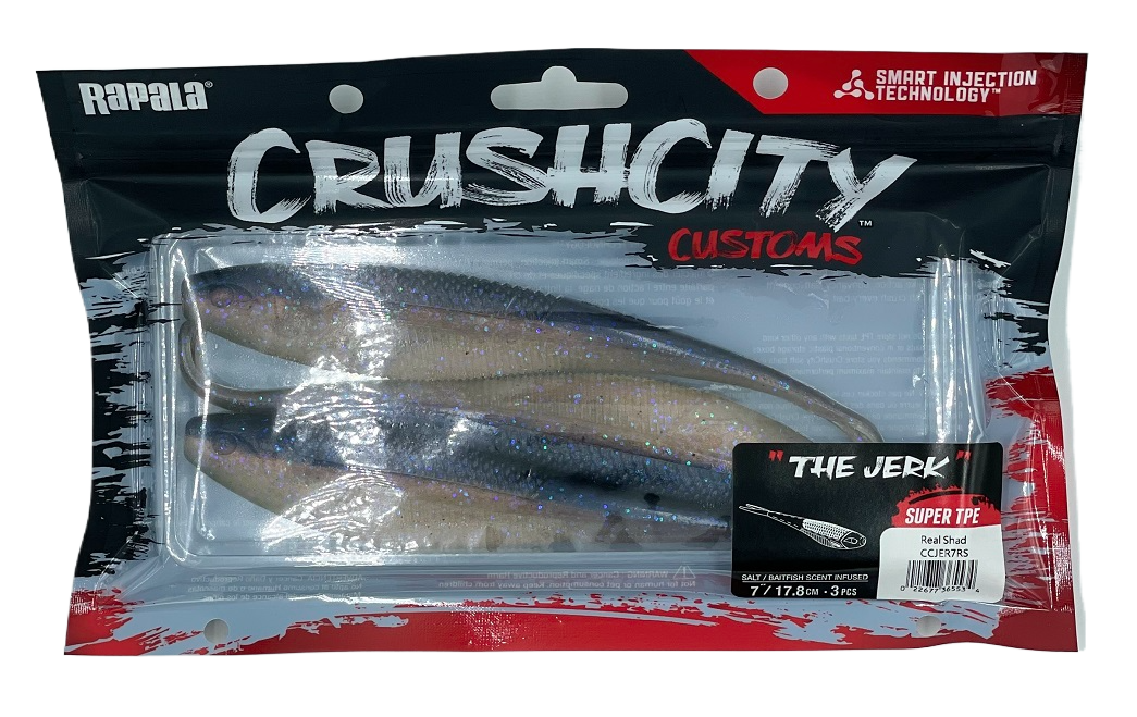 Rapala Crush City 7&quot; The Jerk Soft Plastic Lure [cl:real Shad]