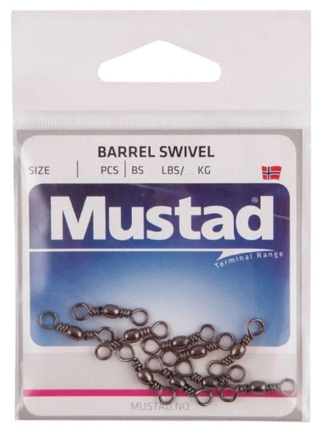 Mustad Barrel Swivel [sz:1 - 121lb - 6pk]