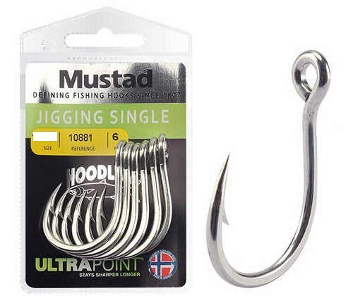 Mustad Jigging Single Hooks [sz:1/0 - 16pk]