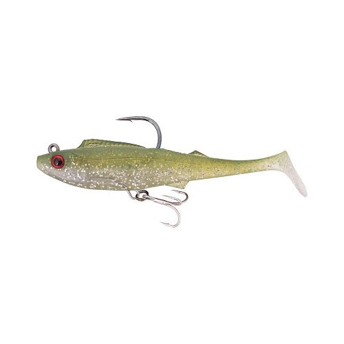 Berkley 5.5&quot; Shimma Pro Rig Soft Plastic Swimbait Lure [cl:olive Glitter]