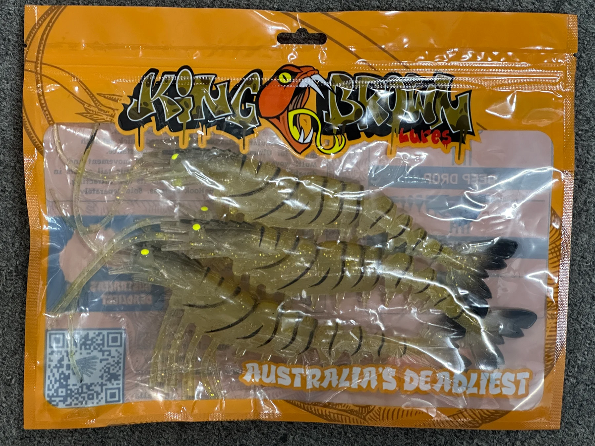 King Brown Lures Killer Prawn 8&quot; Soft Plastic Lure [cl:tiger]