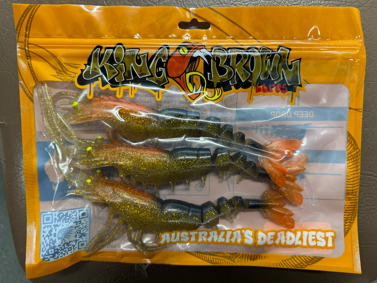 King Brown Lures Killer Prawn 8&quot; Soft Plastic Lure [cl:deadly]