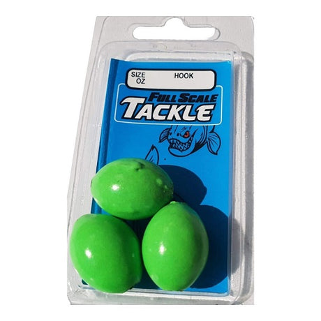 Full Scale Tackle Egg Sinkers Glow Green [sz:1.5oz - 5pk]