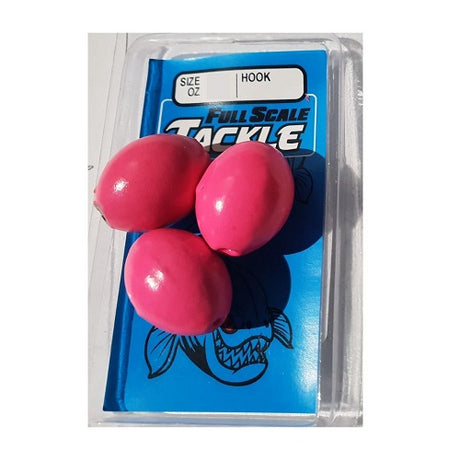 Full Scale Tackle Egg Sinkers Glow Pink [sz:1.5oz  - 5pk]