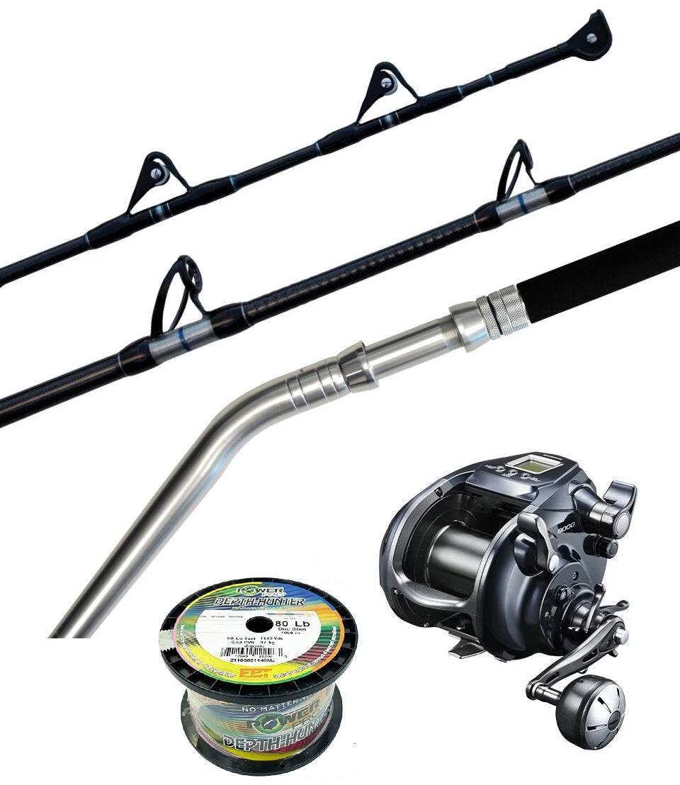 Shimano Electric Combo Forcemaster 9000 Status B/b 5&#39;6&quot; Pe 8-10 Pre-spooled Power Pro Braid 80lb 1050m