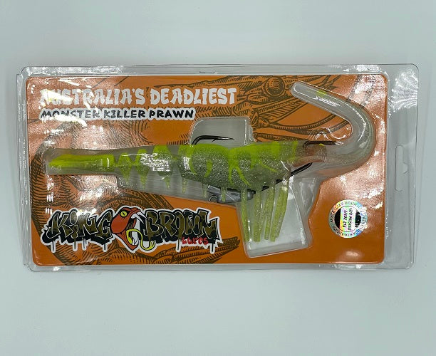 King Brown Lures Monster Killer Prawn Pre-rigged Weedless 12/0 3/4oz 8&quot; Soft Plastic Lure [cl:disco Bazz]