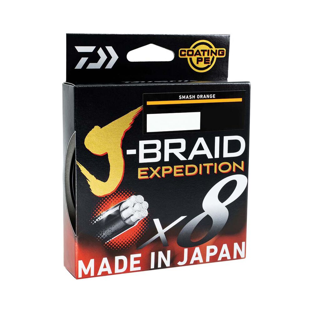 Daiwa J-braid Expedition X8 Braided Fishing Line Smash Orange 150m