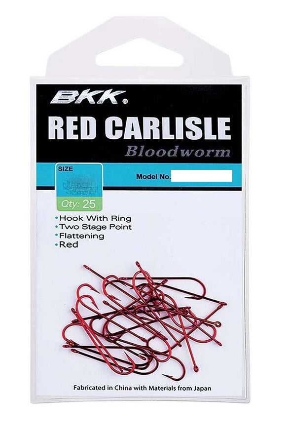 Bkk Carlisle Bloodworm Red Bulk Hooks [sz:1/0 - 25pk]