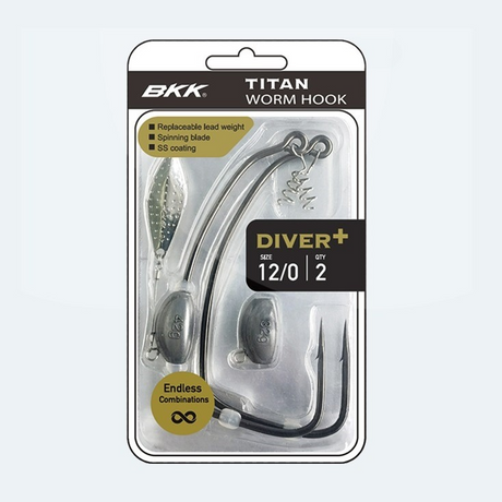 Bkk Titan Diver+ Worm Weedless Jighead >