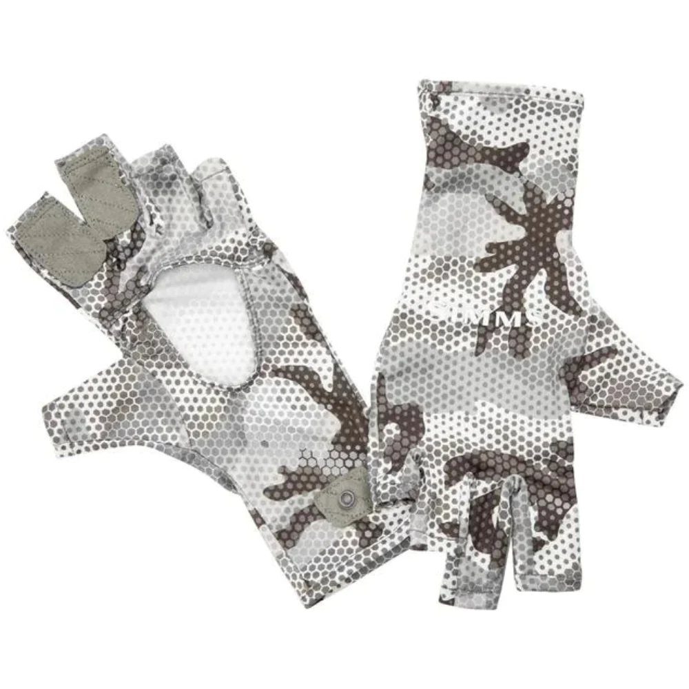 Simms Solarflex Sun Glove Hex Flo Camo Steel [sz:l]