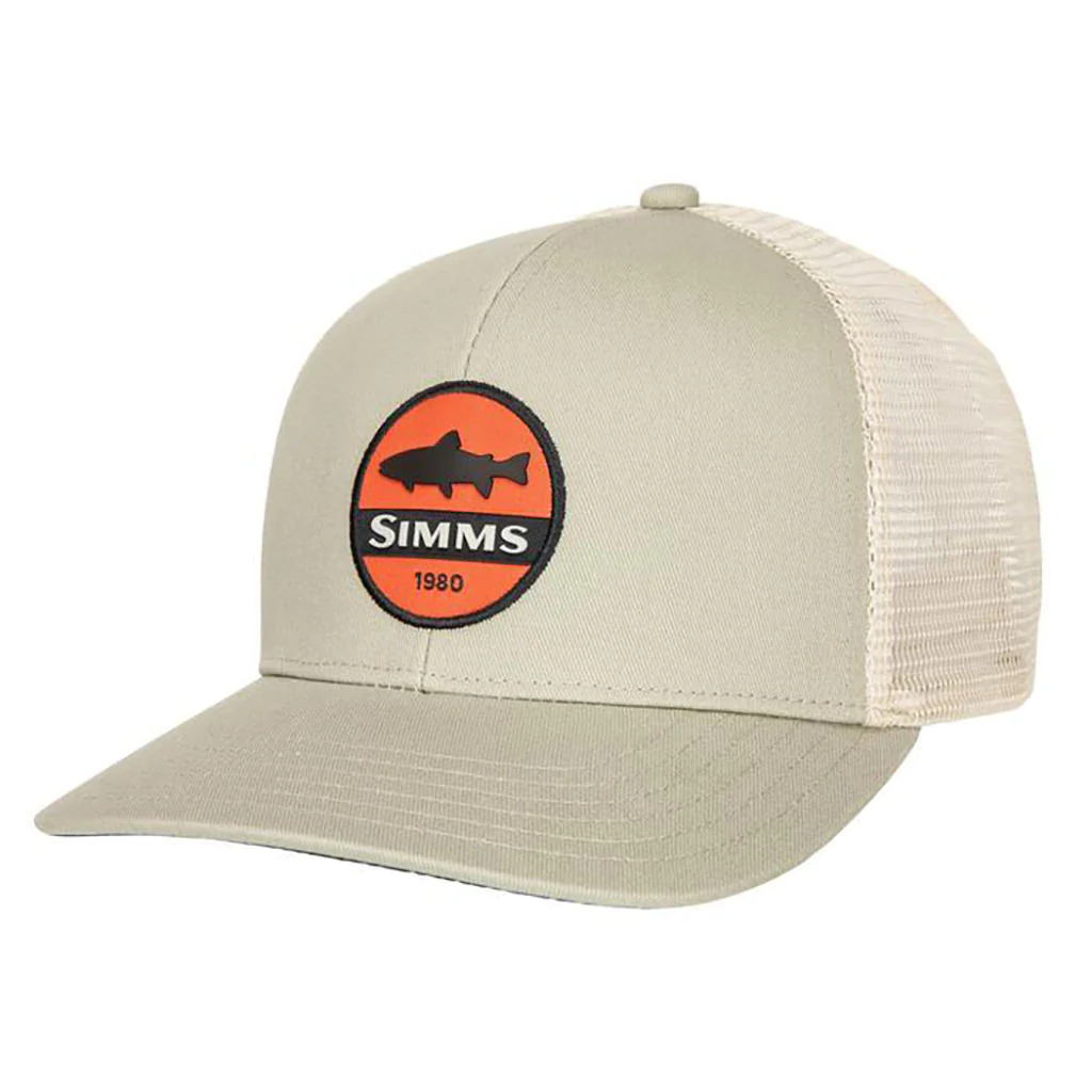 Simms Trout Patch Trucker Cap Khaki