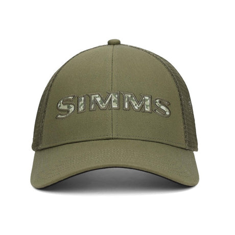 Simms Cap Trucker Single Haul Back Eddy Camo Fill Loden