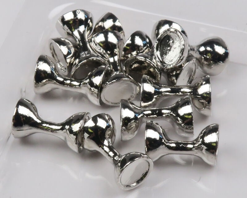 Hareline Flat End Tungsten Eyes Silver 12pk Small