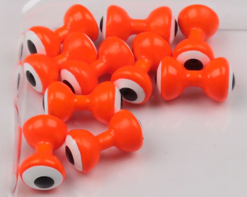 Hareline Double Pupil Lead Eyes Orange/white