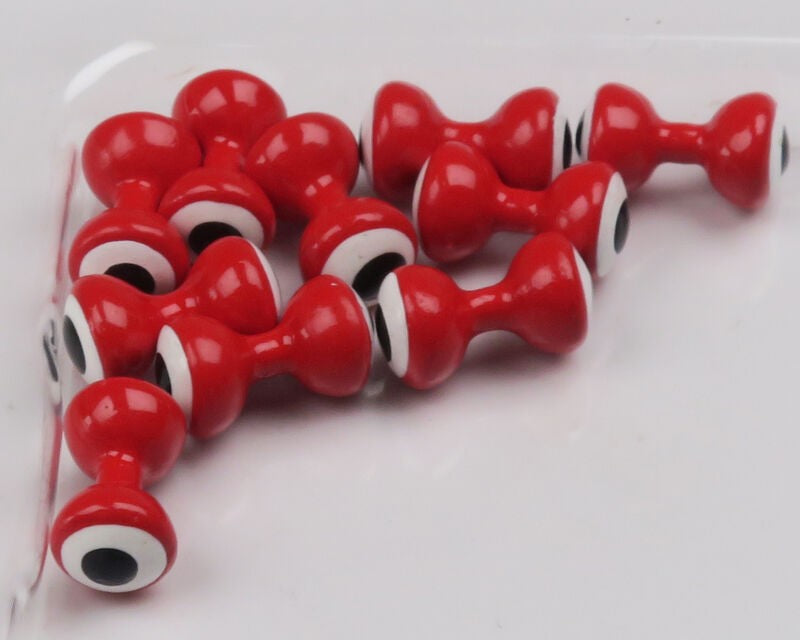 Hareline Double Pupil Lead Eyes Red/white