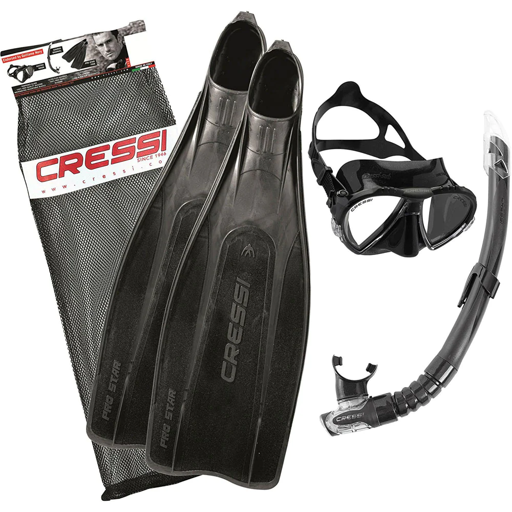 Cressi Pro Star Mask, Snorkel And Fins Set