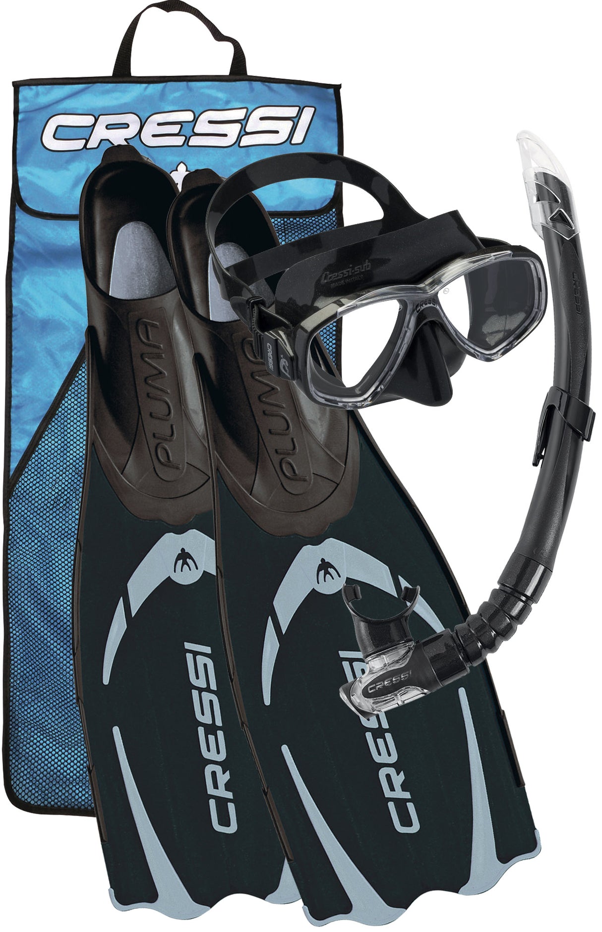 Cressi Pluma Mask, Snorkel And Fins Set