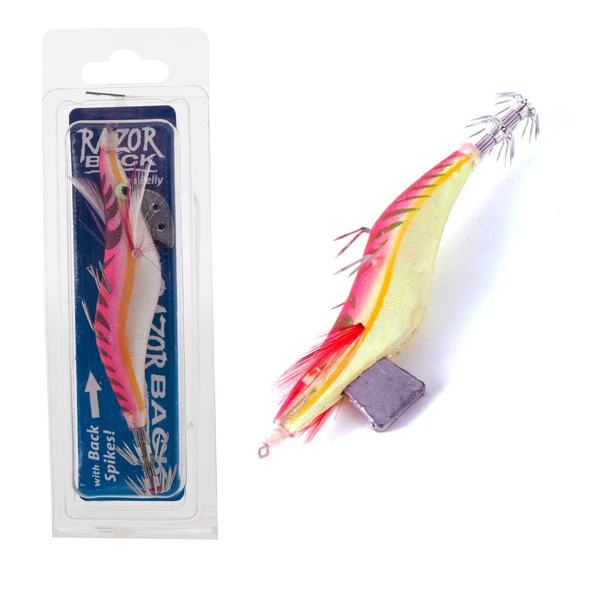 Jarvis Walker Razorback Lumo Belly 3.0 Squid Jig Lure [cl:pink]