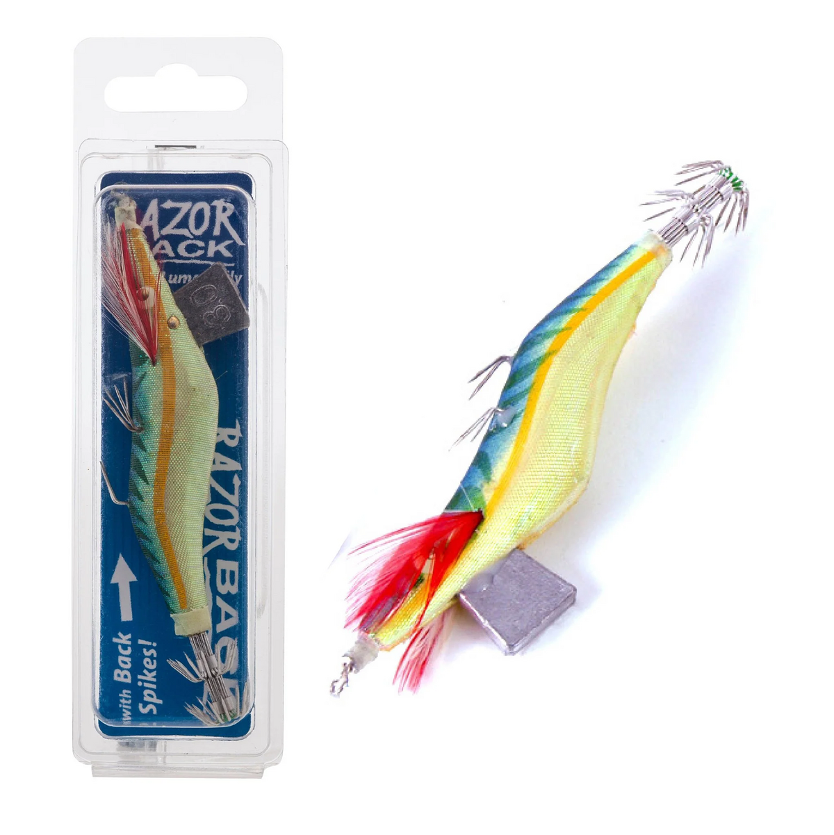 Jarvis Walker Razorback Lumo Belly 3.0 Squid Jig Lure [cl:blue]