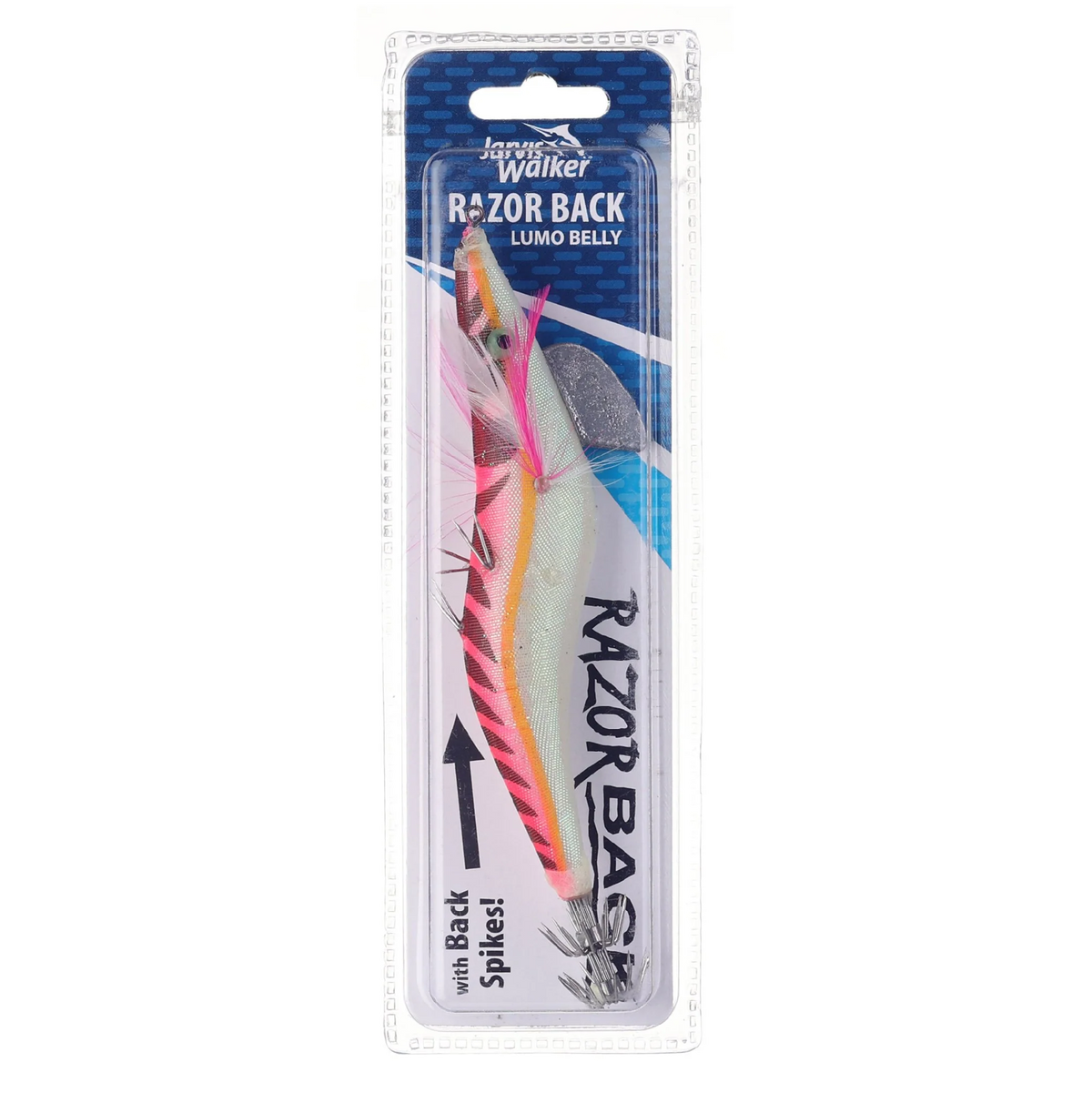 Jarvis Walker Razorback Lumo Belly 4.0 Squid Jig Lure [cl:pink]