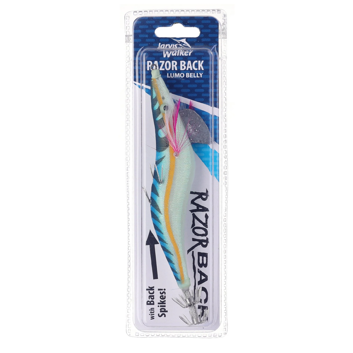 Jarvis Walker Razorback Lumo Belly 4.0 Squid Jig Lure [cl:blue]