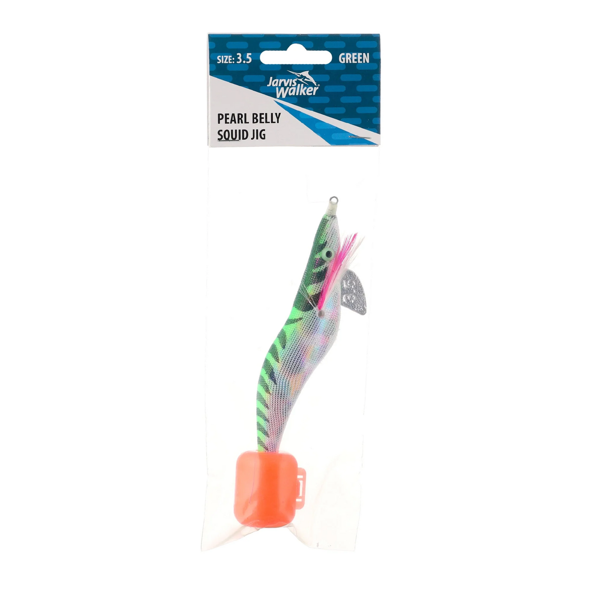 Jarvis Walker Pearl Belly 3.5 Squid Jig Lure [cl:green]