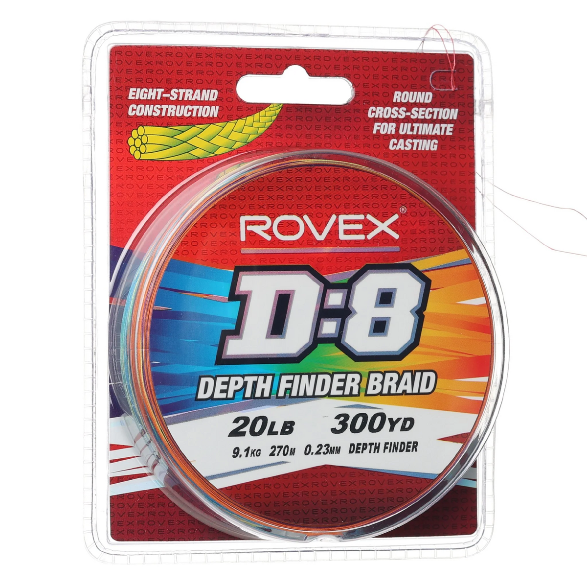 Rovex D8 Depth Finder Braided Fishing Line Multi Colour 300yds