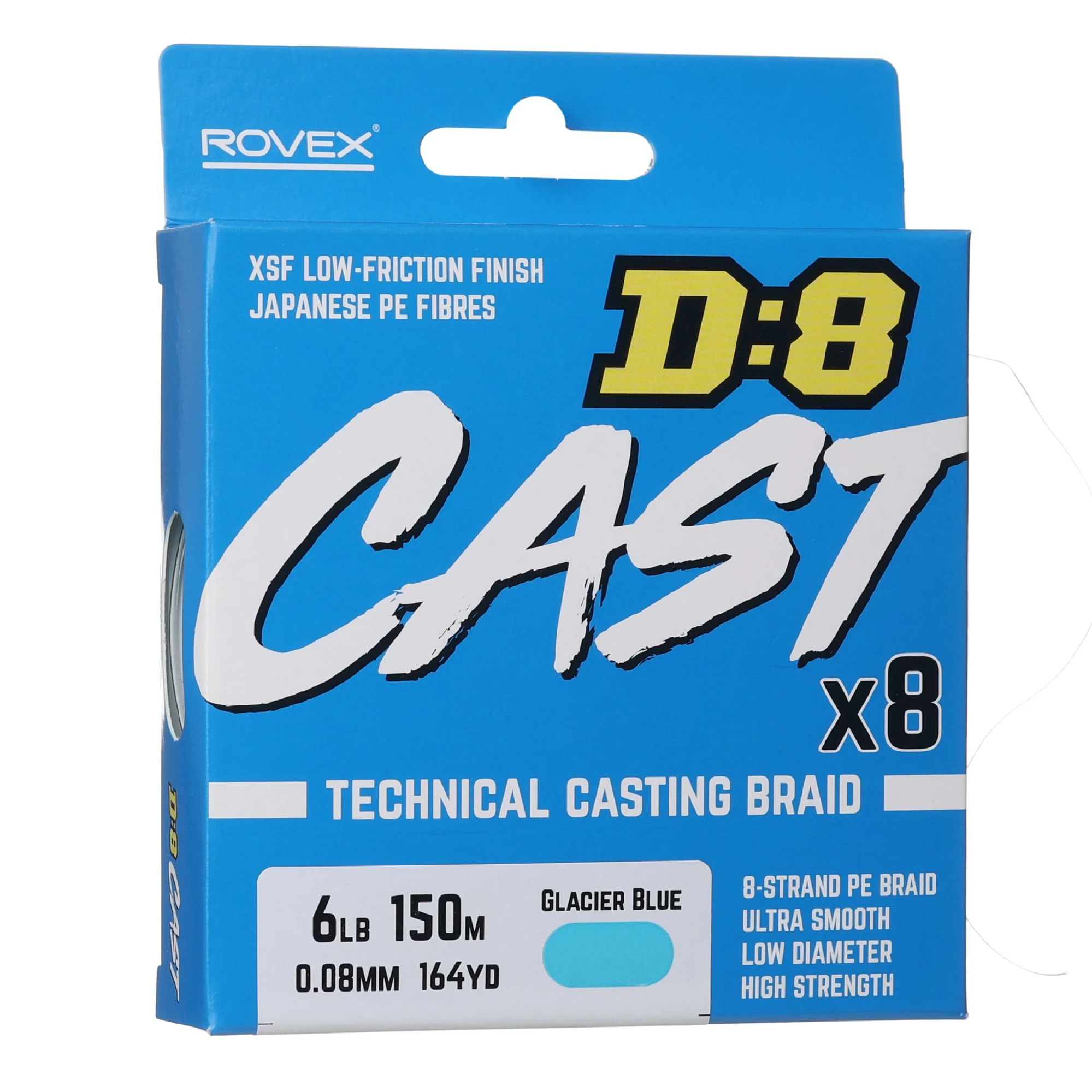 Rovex D8 Cast Braided Fishing Line Glacier Blue - Fisho's Tackle World