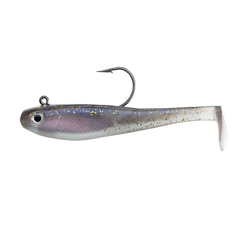 Bite Science Thump Shad 4&quot; Rigged Soft Plastic Lure [cl:uv Purple Pearl]