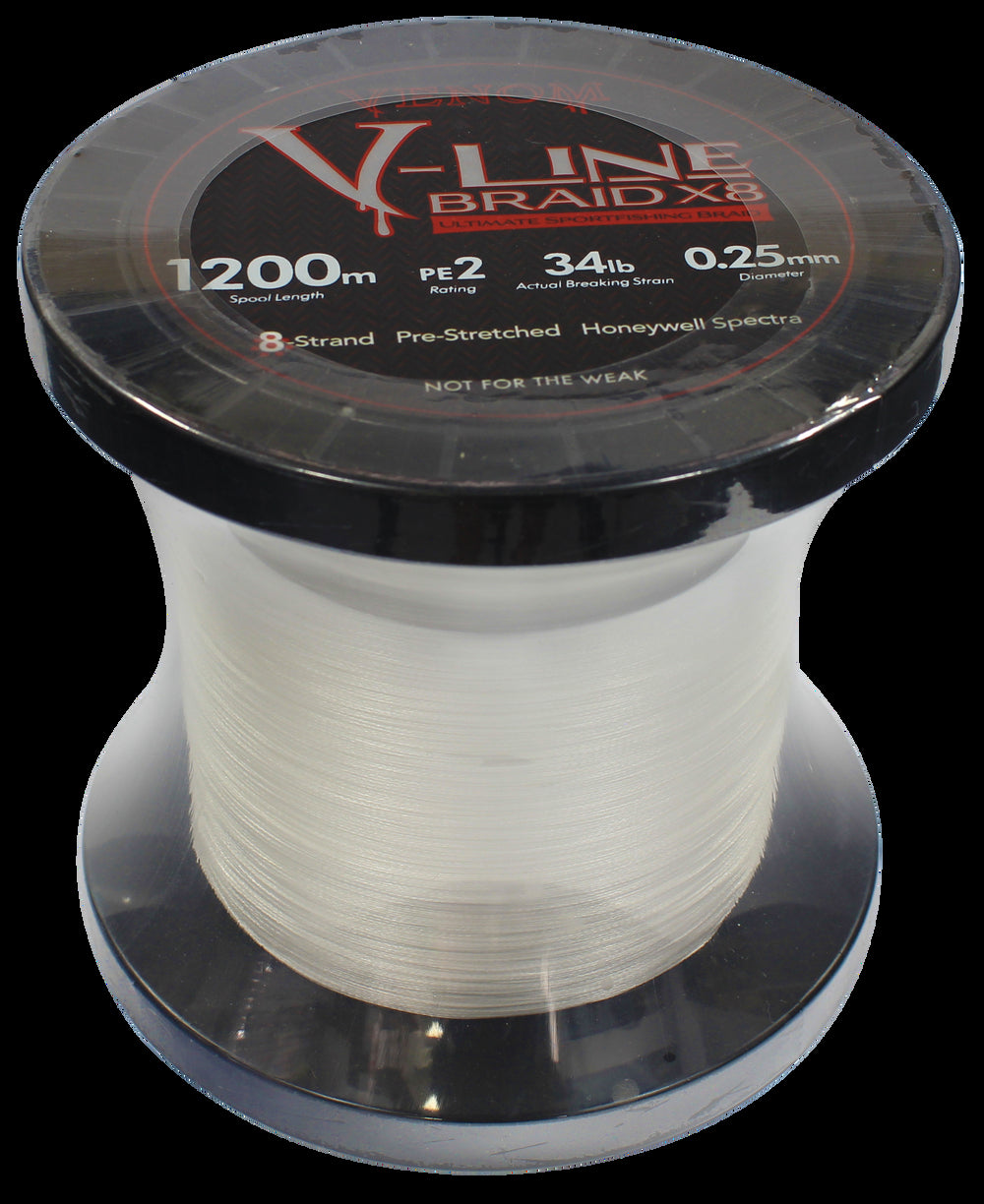 Venom V-line X8 Braided Fishing Line White 1200m [sz:pe10 / 138lb]