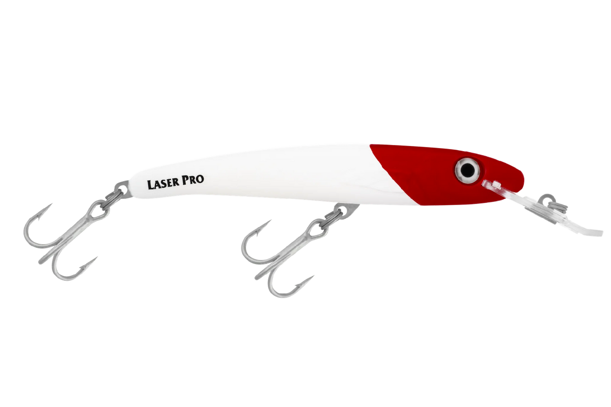 Halco Laser Pro 140mm 24g Mid Diver Hard Body Lure [cl:white Redhead]