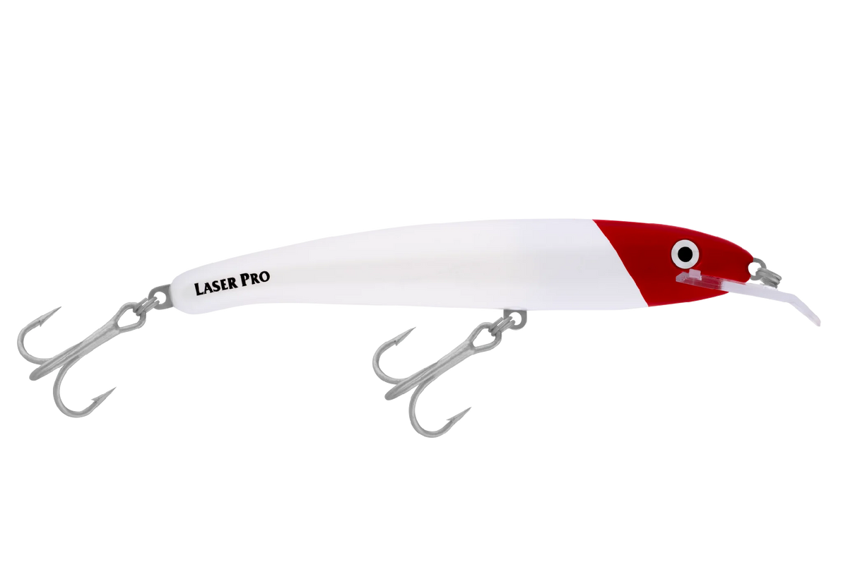 Halco Laser Pro 160mm 30g Deep Diver Hard Body Lure [cl:white Redhead]