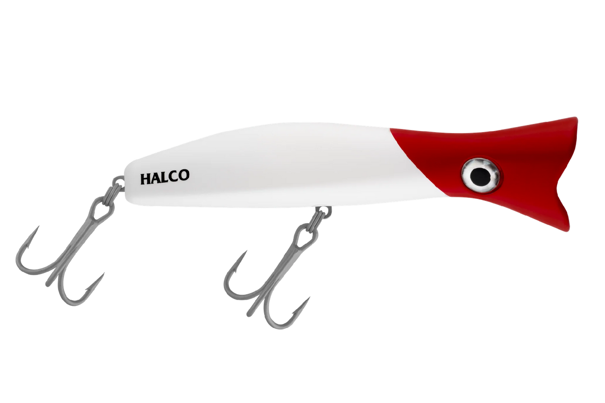 Halco Roosta Popper 160mm 75g Popper Lure [cl:white Redhead]