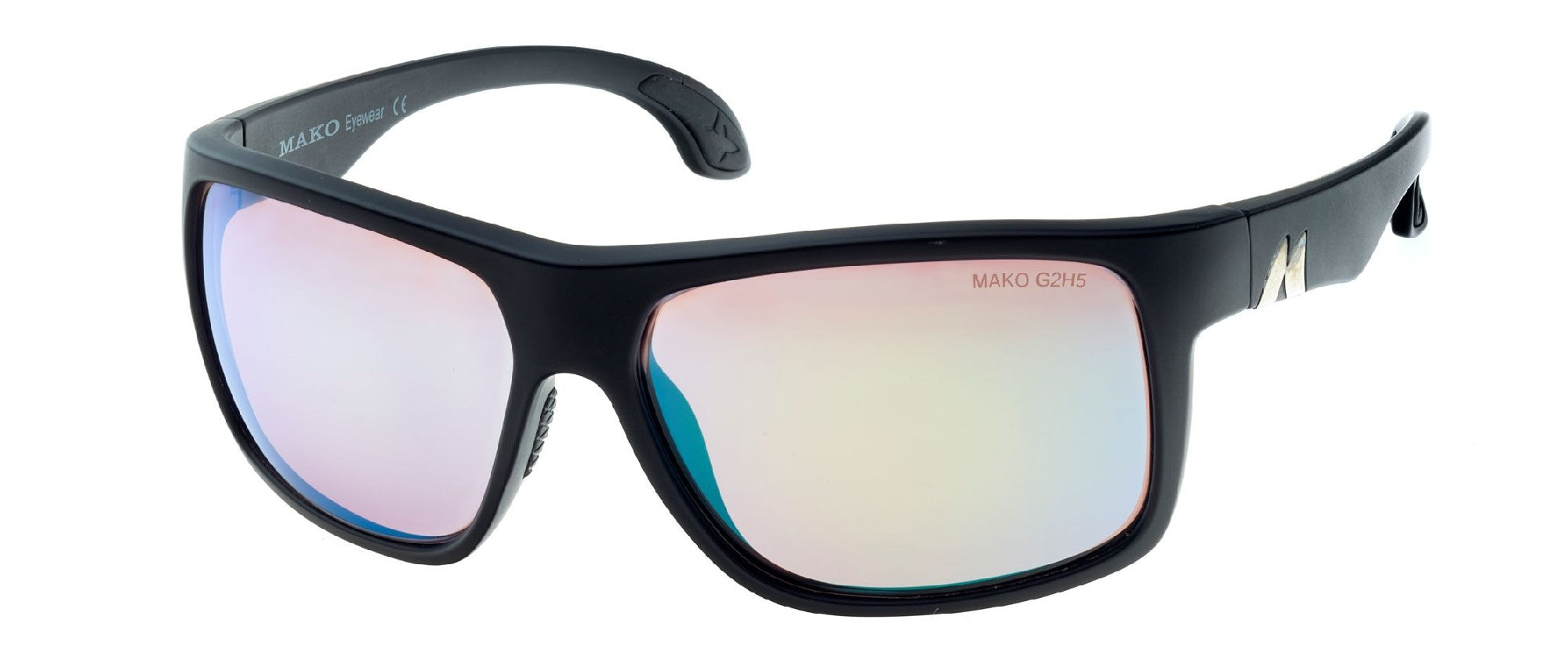 Mako Mavericks Rose Lens Green Mirror Polarised Sunglasses G2h5 (matt Black)