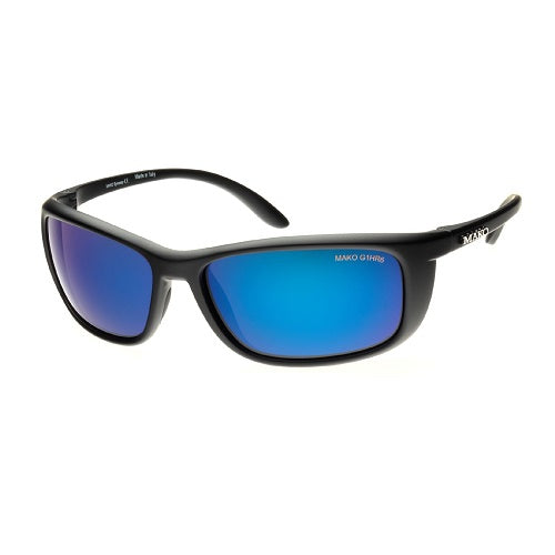 Mako Blade Polarised Sunglasses G1hr6 (brown Lens Blue Mirror Matt Black)