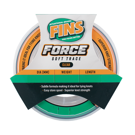 Fins Force Soft Trace Monofilament Fishing Leader 50m >< [sz:20lb]