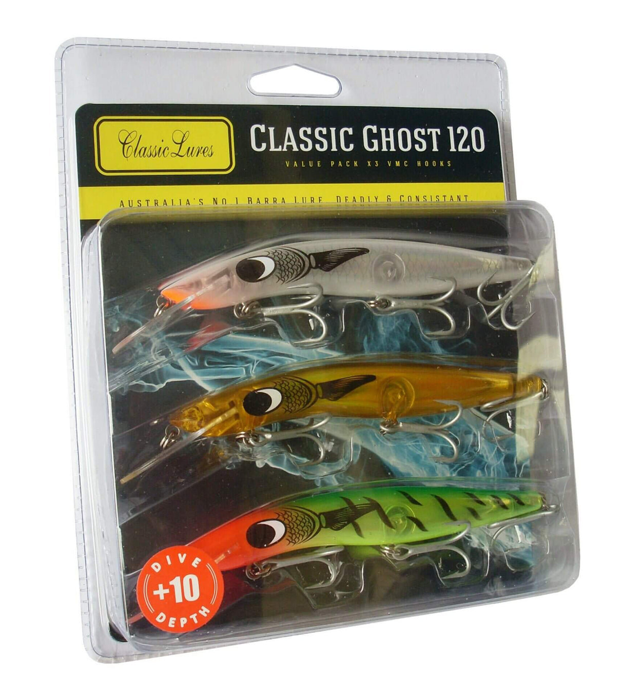 Classic Barra Ghost 120mm +10 Hard Body Lure 3 Pack