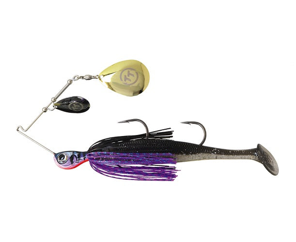 Tt Tornado + Double Colorado Rigged 1/2oz Spinnerbait Lure [cl:purple Black]