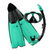 Ocean Pro Mallacoota Mask, Snorkel And Fins Set Black/teal