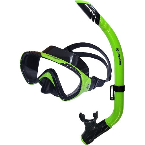 Ocean Pro Wategos Junior Mask And Snorkel Set [cl:lime/black]