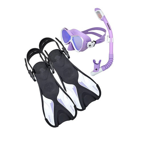 Ocean Pro Woolamai Junior Mask, Snorkel And Fins Set [cl & Sz:lilac S/m]