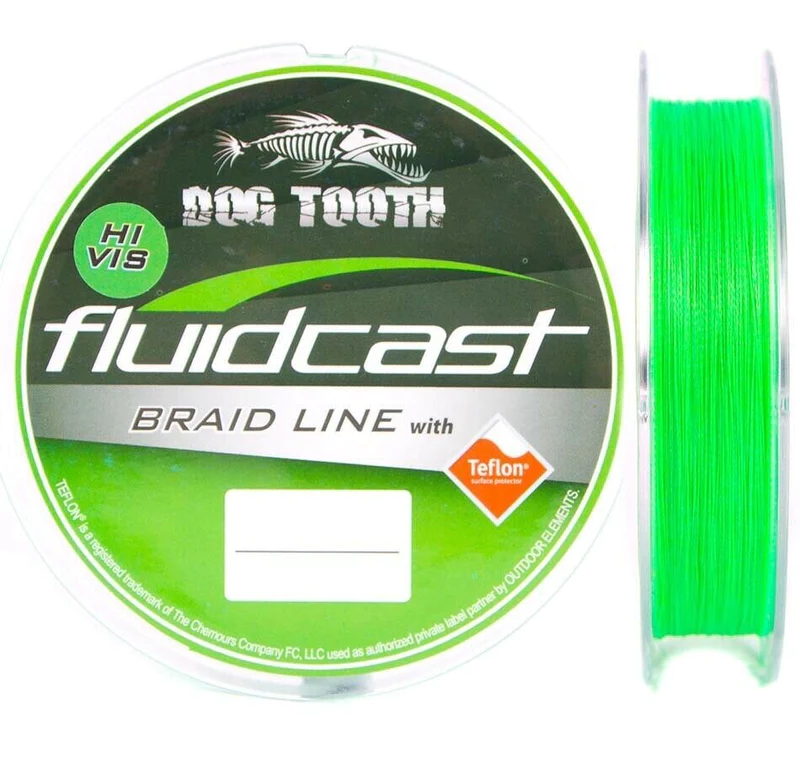 Dog Tooth Fluidcast X4 Braided Fishing Line Hi Vis Green 300m