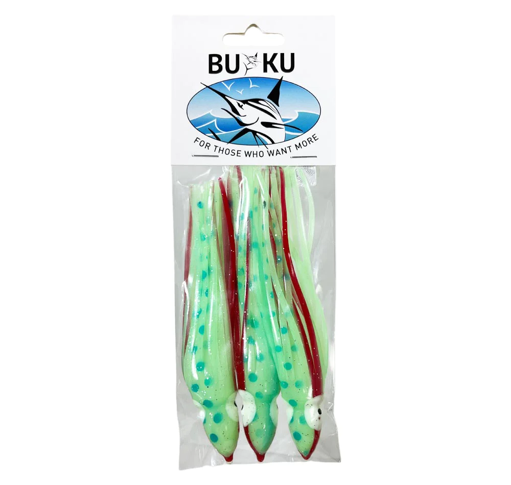 Buku Octopus 5.5&quot; Skirt Lure [cl:green Red Glow]